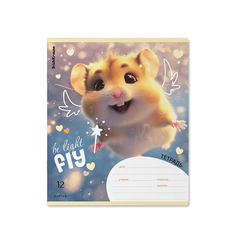 Тетрадь 12 л., клетка, обложка картон, ERICH KRAUSE, "Fluffy" (микс в спайке), 63248