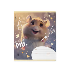 Тетрадь 12 л., клетка, обложка картон, ERICH KRAUSE, "Fluffy" (микс в спайке), 63248