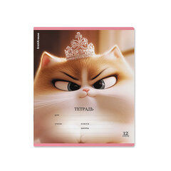 Тетрадь 12 л., клетка, блёстки, ERICH KRAUSE, "Prima Cat" (микс в спайке), 64822
