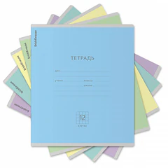 Тетрадь 12 л., клетка, обложка картон, ERICH KRAUSE "КЛАССИКА", микс в спайке, 56577