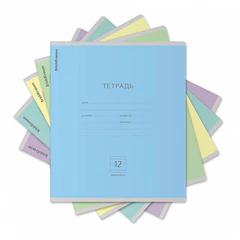 Тетрадь 12 л., линия, обложка картон, ERICH KRAUSE "КЛАССИКА", микс в спайке, 56578