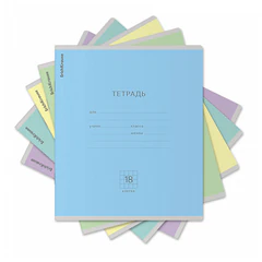 Тетрадь 18 л., клетка, обложка картон, ERICH KRAUSE "КЛАССИКА", микс в спайке, 56579