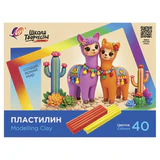 Пластилин классический ЛУЧ "Школа творчества", 40 цветов, 800 г, стек, картонная упаковка, 36С 2438-08