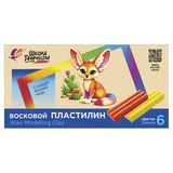 Пластилин мягкий восковой ЛУЧ "Школа творчества", 6 цветов, 90 г, стек, картонная упаковка, 36С 2439-08