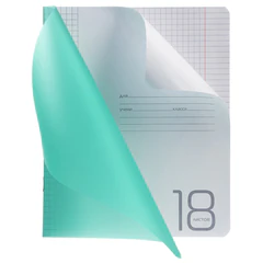 Тетрадь обложка пластик, 18 л., клетка, HATBER, зеленая, 095820