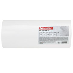 Бумага широкоформатная рулон для плоттера, 420 мм х 175 м х втулка 76 мм, 80 г/<wbr/>м<sup>2</sup>, белизна CIE 146%, BRAUBERG, 110453