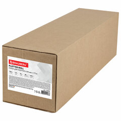 Бумага широкоформатная рулон для плоттера, 594 мм х 175 м х втулка 76 мм, 80 г/<wbr/>м<sup>2</sup>, белизна CIE 146%, BRAUBERG, 110454