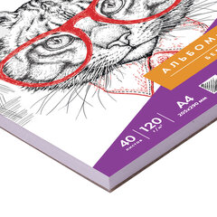 Скетчбук, белая бумага 120 г/<wbr/>м<sup>2</sup>, 205&times;290 мм, 40 л., гребень, жёсткая подложка, BRAUBERG ART DEBUT, 110984