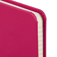 Блокнот А5 (148&times;218 мм), BRAUBERG &laquo;Metropolis X&raquo;, под кожу, 80 л., резинка, клетка, малиновый, 111034