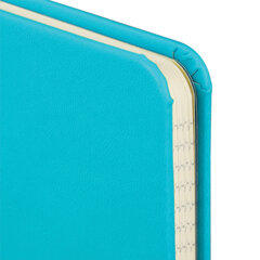 Блокнот А5 (148&times;218 мм), BRAUBERG &laquo;Metropolis X&raquo;, под кожу, 80 л., резинка, клетка, бирюзовый, 111035