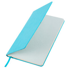 Блокнот А5 (148&times;218 мм), BRAUBERG &laquo;Metropolis X&raquo;, под кожу, 80 л., резинка, клетка, бирюзовый, 111035