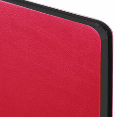 Блокнот А5 (148&times;218 мм), BRAUBERG &laquo;Metropolis Mix&raquo;, под кожу, 80 л., клетка, красный, 111039