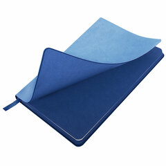 Блокнот А5 (148&times;218 мм), BRAUBERG &laquo;Metropolis Mix&raquo;, под кожу, 80 л., клетка, голубой, 111040