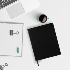 Тетрадь БОЛЬШОЙ ФОРМАТ (200&times;252 мм) В5, BRAUBERG &laquo;Metropolis Extra&raquo;, под кожу, клетка, 80 л., черный, 111050