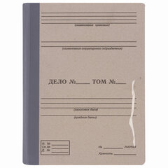 Папка архивная для переплета &laquo;Форма 21&raquo;, 40 мм, с гребешками, БУРАЯ, 4 отверстия, завязки, STAFF, 111054