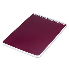 Блокнот А5 146&times;205 мм, 60 л., гребень, перфорация на отрыв, лакированный, BRAUBERG, Бордовый, 111271