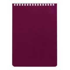 Блокнот А5 146&times;205 мм, 60 л., гребень, перфорация на отрыв, лакированный, BRAUBERG, Бордовый, 111271