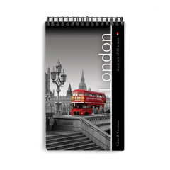 Блокнот А5, 40 л., гребень, ламинированный картон, клетка, Альт, &laquo;Города&raquo;, (5 видов), 3-40-463