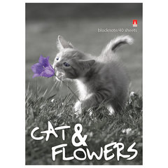 Блокнот МАЛЫЙ ФОРМАТ А6, 40 л., гребень, ламинированный картон, клетка, Альт, &laquo;Котята&raquo;, (5 видов), 3-40-028