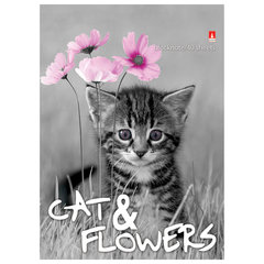 Блокнот МАЛЫЙ ФОРМАТ А6, 40 л., гребень, ламинированный картон, клетка, Альт, &laquo;Котята&raquo;, (5 видов), 3-40-028