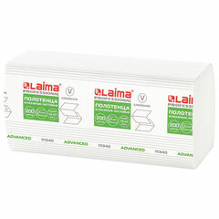 Полотенца бумажные 200 шт., LAIMA (H3) ADVANCED, 2-слойные, белые, КОМПЛЕКТ 20 пачек, 22&times;23, V-сложение, 111340