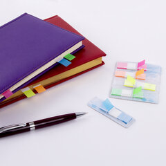 Закладки клейкие неоновые BRAUBERG, 45&times;12 мм, 125 штук (5 цветов х 25 листов), в пластиковых диспенсерах, 111356