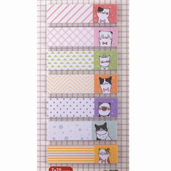 Закладки клейкие ЮНЛАНДИЯ бумажные &laquo;Котики&raquo;, 45&times;12 мм, с печатью, 140 штук (7 цветов х 20 листов), 111358