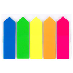 Закладки клейкие неоновые BRAUBERG &laquo;СТРЕЛКИ&raquo;, 50&times;14 мм, 125 штук (5 цветов х 25 листов), 111362