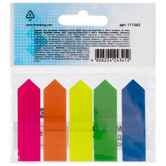Закладки клейкие неоновые BRAUBERG &laquo;СТРЕЛКИ&raquo;, 50&times;14 мм, 125 штук (5 цветов х 25 листов), 111362