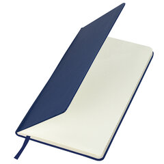 Блокнот А5 (148&times;218 мм), BRAUBERG &laquo;Metropolis Special&raquo;, под кожу, 80 л., резинка, клетка, синий, 111574