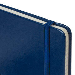 Блокнот А5 (148&times;218 мм), BRAUBERG &laquo;Metropolis Special&raquo;, под кожу, 80 л., резинка, клетка, синий, 111574