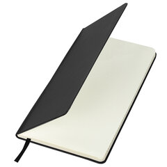 Блокнот А5 (148&times;218 мм), BRAUBERG &laquo;Metropolis Special&raquo;, под кожу, 80 л., резинка, клетка, черный, 111577