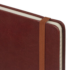 Блокнот А5 (148&times;218 мм), BRAUBERG &laquo;Metropolis Special&raquo;, под кожу, 80 л., резинка, клетка, коричневый, 111578