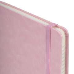 Блокнот А5 (148&times;218 мм), BRAUBERG &laquo;Metropolis Special&raquo;, под кожу, 80 л., резинка, клетка, розовый, 111579