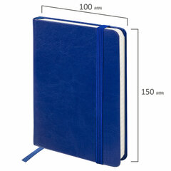 Блокнот МАЛЫЙ (100&times;150 мм) А6, BRAUBERG &laquo;Metropolis Special&raquo;, под кожу, 80 л., клетка, синий, 111580