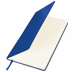 Блокнот А5 (148&times;218 мм), BRAUBERG &laquo;Metropolis&raquo;, балакрон, 80 л., резинка, клетка, синий, 111582