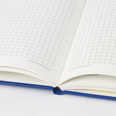 Блокнот А5 (148&times;218 мм), BRAUBERG &laquo;Metropolis&raquo;, балакрон, 80 л., резинка, клетка, синий, 111582