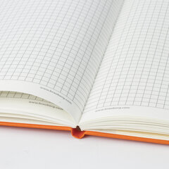 Блокнот А5 (148&times;218 мм), BRAUBERG &laquo;Metropolis&raquo;, балакрон, 80 л., резинка, клетка, оранжевый, 111584