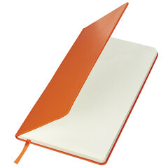 Блокнот А5 (148&times;218 мм), BRAUBERG &laquo;Metropolis&raquo;, балакрон, 80 л., резинка, клетка, оранжевый, 111584