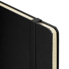 Блокнот А5 (148&times;218 мм), BRAUBERG &laquo;Metropolis&raquo;, балакрон, 80 л., резинка, клетка, черный, 111585