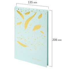 Блокнот А5 134&times;206 мм, 80 л., твердый, клетка, тиснение фольгой, STAFF, &laquo;Пёрышки&raquo;, 111610