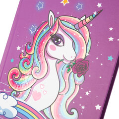 Блокнот А5 134&times;206 мм, 80 л., твердый, клетка, выборочный лак, ЮНЛАНДИЯ, &laquo;Единорог&raquo;, 111616