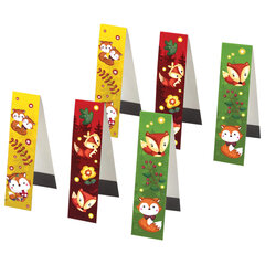 Закладки для книг с магнитом &laquo;ЛИСЯТА&raquo;, набор 6 шт., блестки, 25&times;196 мм, ЮНЛАНДИЯ, 111639