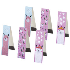 Закладки для книг с магнитом &laquo;ЛАМЫ&raquo;, набор 6 шт., блестки, 25&times;196 мм, ЮНЛАНДИЯ, 111642