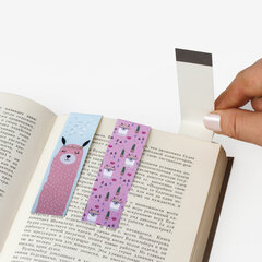 Закладки для книг с магнитом &laquo;ЛАМЫ&raquo;, набор 6 шт., блестки, 25&times;196 мм, ЮНЛАНДИЯ, 111642