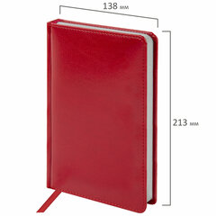 Ежедневник недатированный А5 138&times;213 мм BRAUBERG &laquo;Rainbow&raquo; под кожу, 136 л., красный, 111667