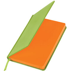 Ежедневник недатированный А5 138&times;213 мм BRAUBERG &laquo;Rainbow&raquo; под кожу, 136 л., зеленый, 111669