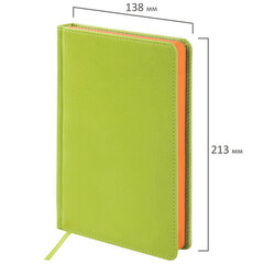 Ежедневник недатированный А5 138&times;213 мм BRAUBERG &laquo;Rainbow&raquo; под кожу, 136 л., зеленый, 111669