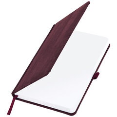 Ежедневник недатированный А5 (138&times;213 мм) BRAUBERG &laquo;Wood&raquo;, кожзам, резинка, 136 л., бордовый, 111675