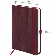 Ежедневник недатированный А5 (138&times;213 мм) BRAUBERG &laquo;Wood&raquo;, кожзам, резинка, 136 л., бордовый, 111675